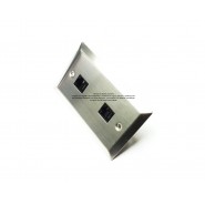 Placa Tapa 2 Jack RJ45 Cat6 crimpado, en Acero Inoxidable Grado Alimenticio